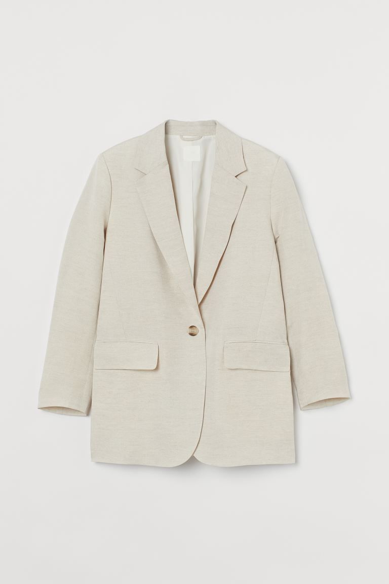 Oversized Linen-blend Jacket | H&M (US + CA)