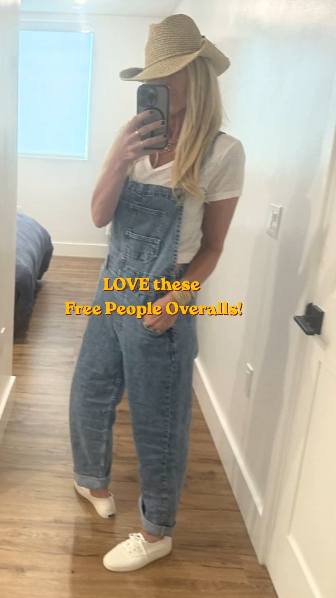 Free People has two types of overalls I love, I will link them below. These are the regular ones (fits true to size) but I also LOVE the barrel overalls and I paired them here with KEDS! All fit true to size and the hat is Target. I also included a couple of other options to wear under the overalls. #overalls #freepeople #overallsoutfit #cowboyhat #keds #styletip #gap 

 #LTKootd #LTKOver40