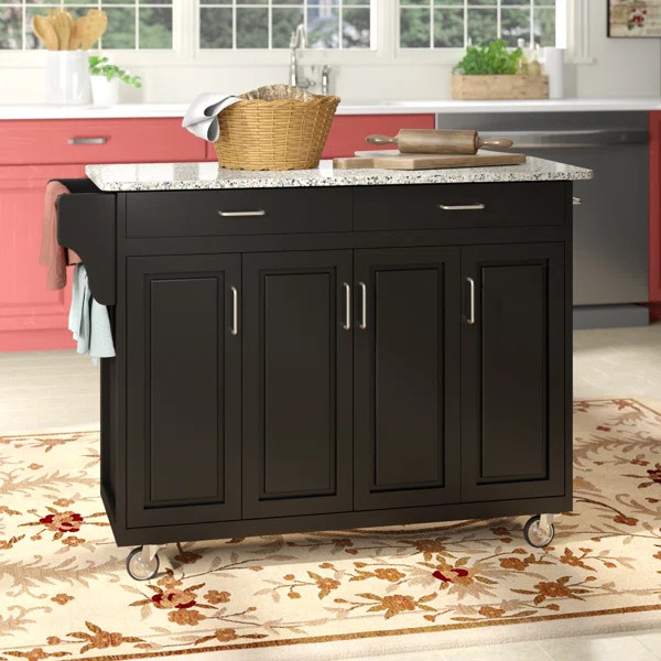 Littrell Kitchen Island with Granite Top | Wayfair North America