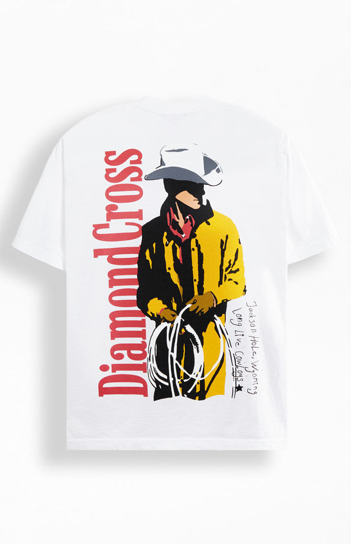 Diamond Cross Ranch Men's Cowboy Cool T-Shirt in White - Size Medium | PacSun