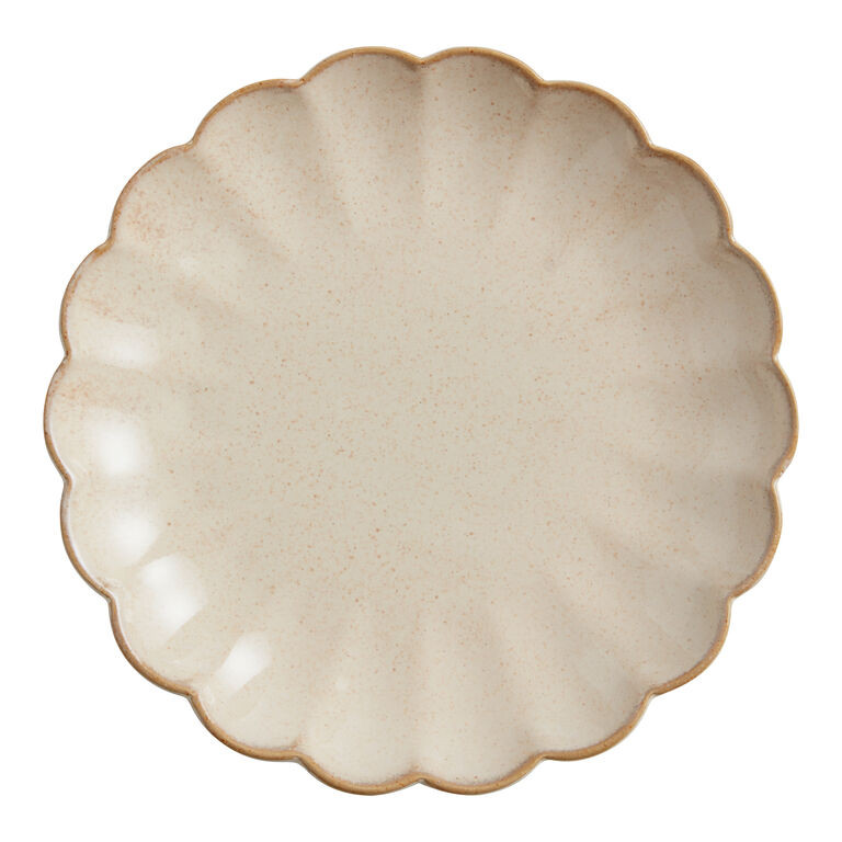 Sand Scallop Rim Speckled Salad Plate | World Market