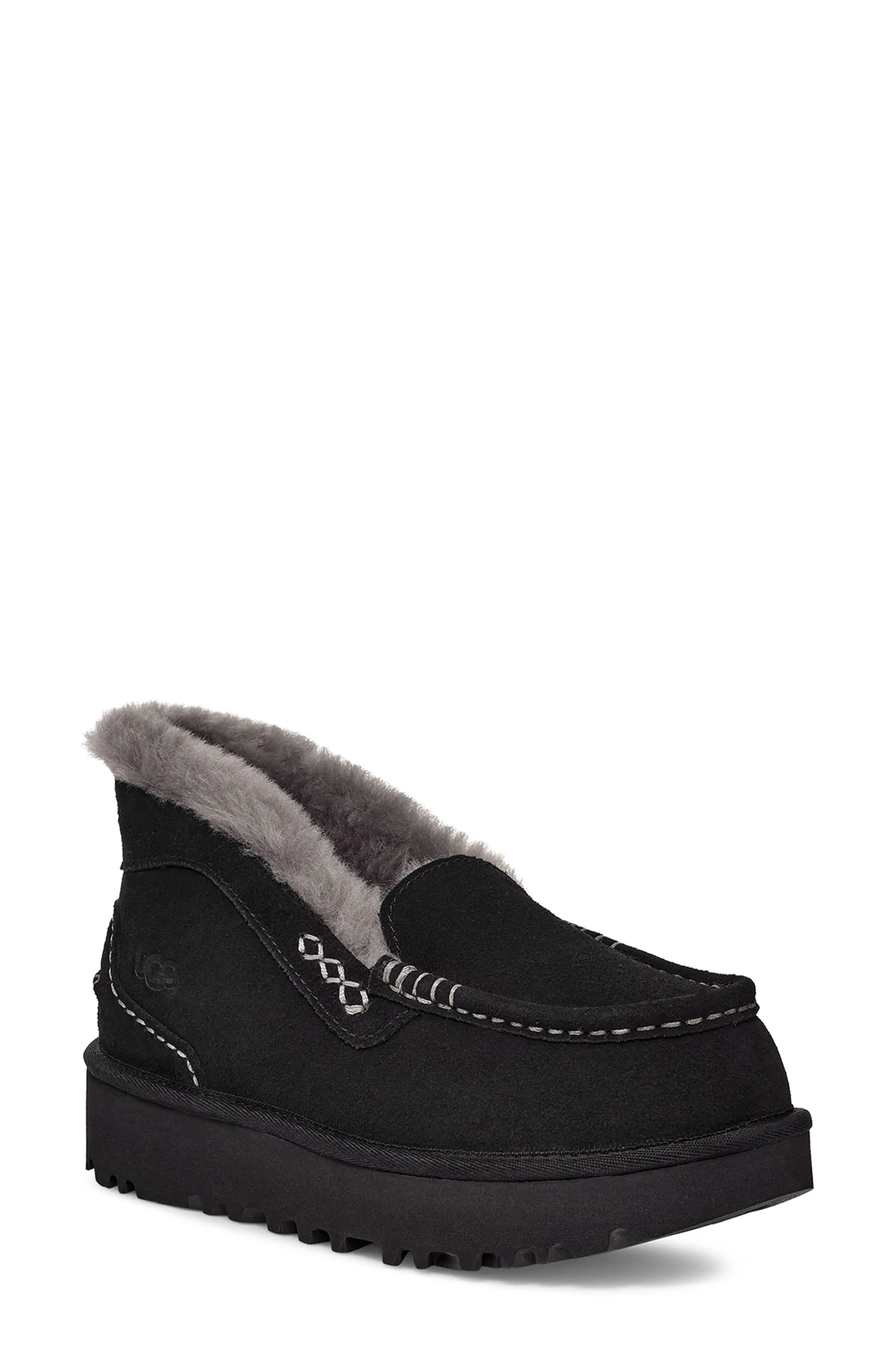 UGG® Ansley Parc Genuine Shearling Platform Slipper in Burnt Cedar at Nordstrom Rack, Size 6 | Nordstrom Rack