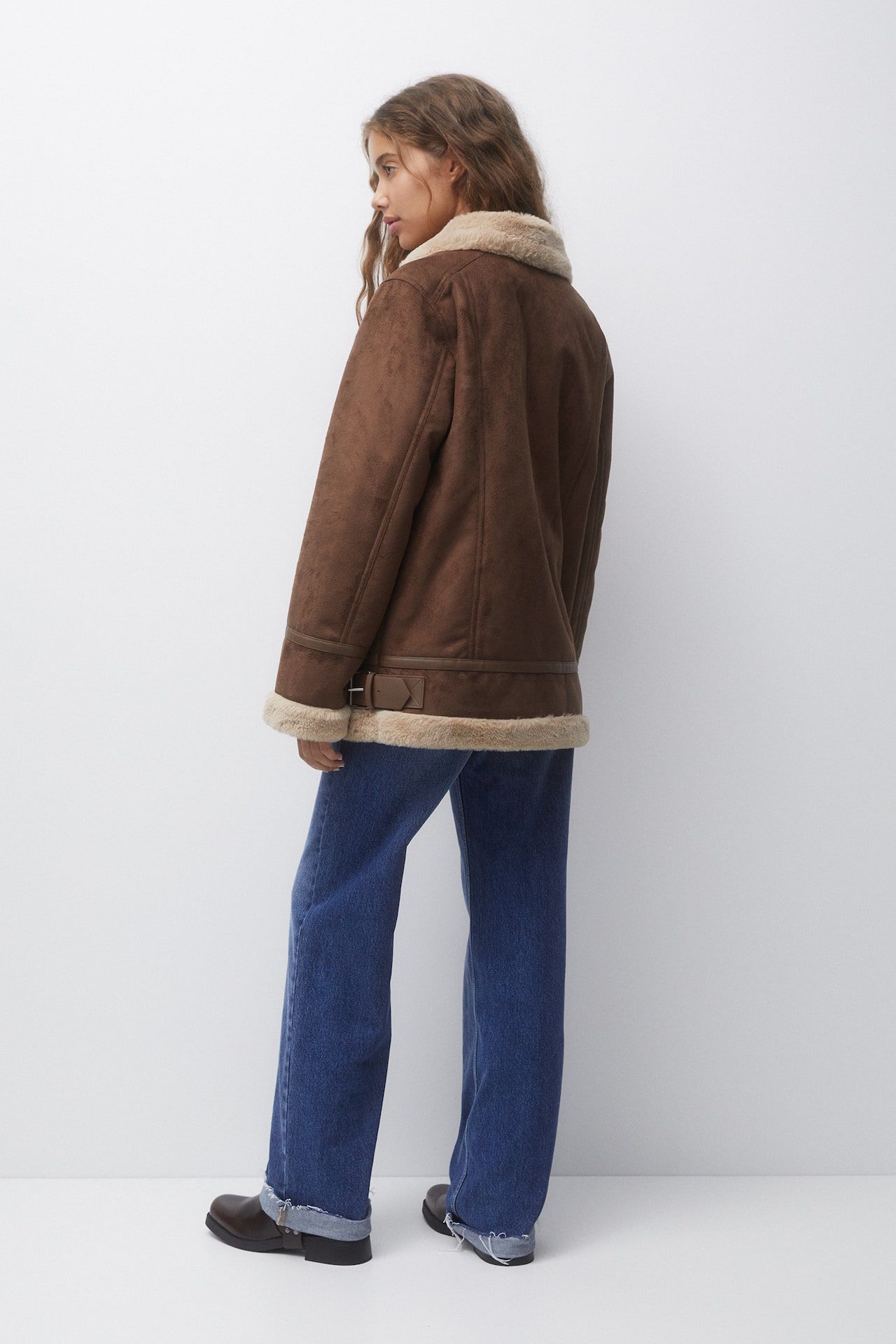 Double-faced long jacket | PULL and BEAR UK