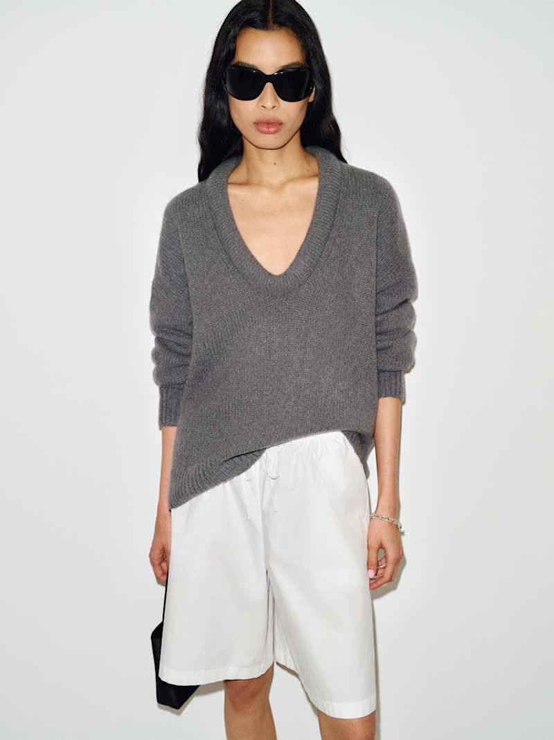 Reformation Jonie Cashmere Oversized Scoop Neck Natural Medium | Reformation (Global)
