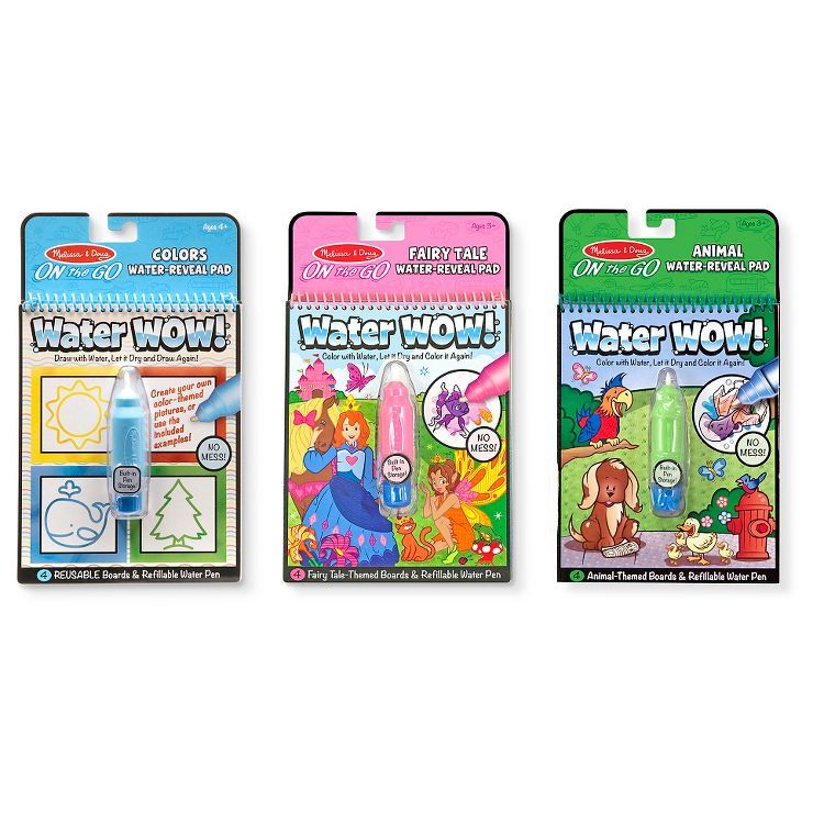 Melissa & Doug On the Go Water Wow! Activity Pads Set - Colors and Shapes, Fairy Tales, Animals | Target