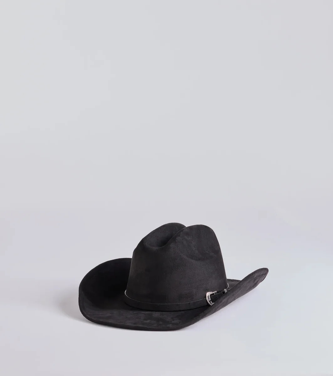 Glam Western Vibe Rhinestone Buckle Strap Cowboy Hat | Windsor Stores