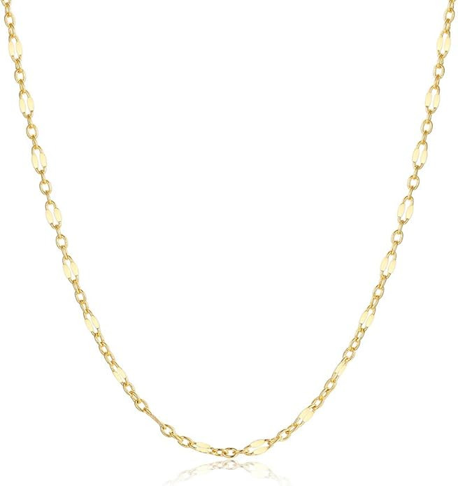 MEVECCO Gold Chain Choker Necklace,14K Gold Plated Dainty Cute Lip Chain Long Necklace Delicate F... | Amazon (US)