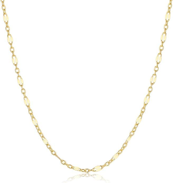 MEVECCO Gold Chain Choker Necklace,14K Gold Plated Dainty Cute Lip Chain Long Necklace Delicate F... | Amazon (US)