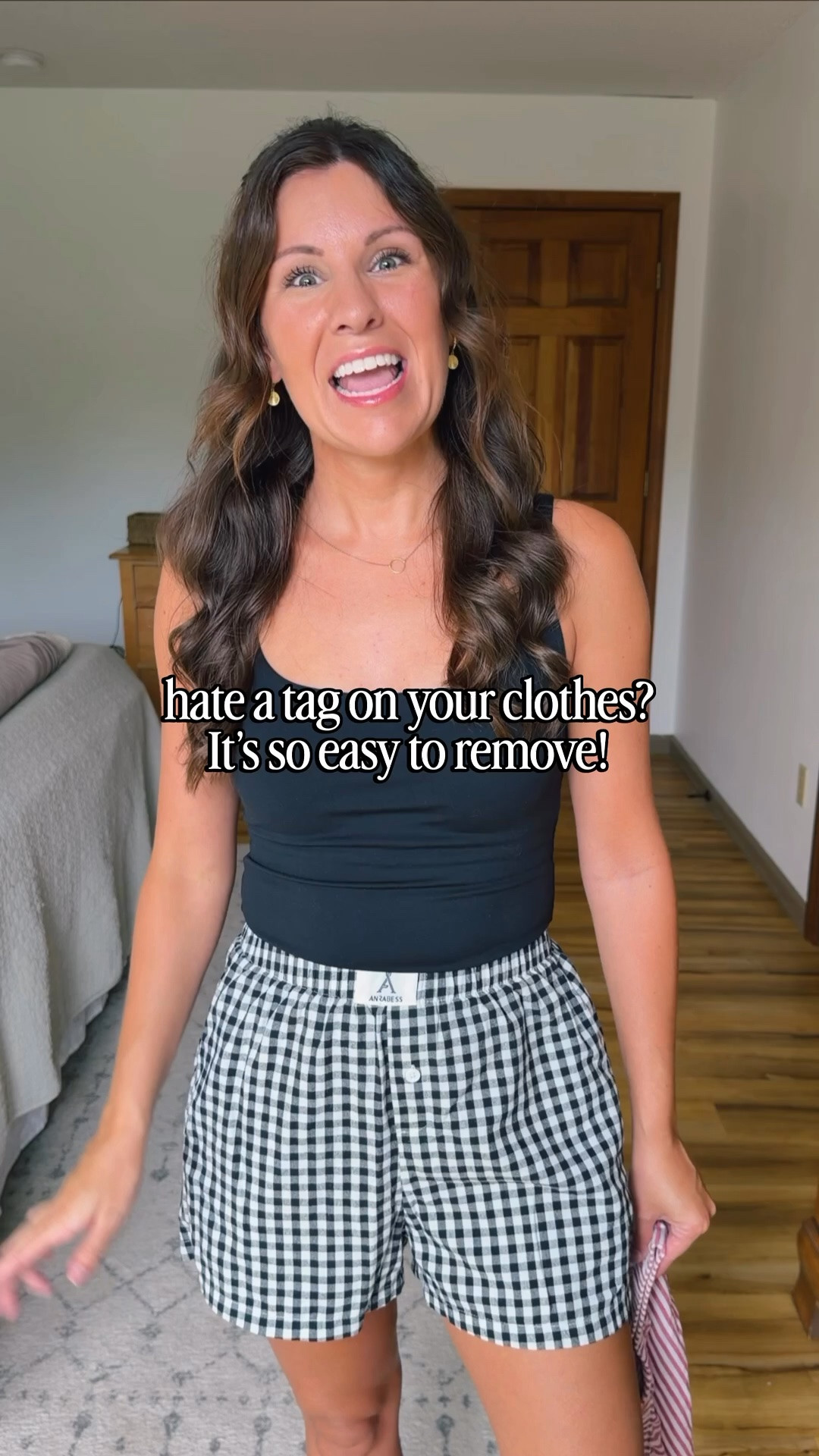 so easy to remove a tag with just scissors and a seam ripper🙌🏽

Wearing size small in the red striped boxers and xs in both pairs of the gingham. Both fit well. I am 5’1” and around 100lbs for reference.

Small in my tank.

#LTKPetite #LTKvlog #LTKSeasonal