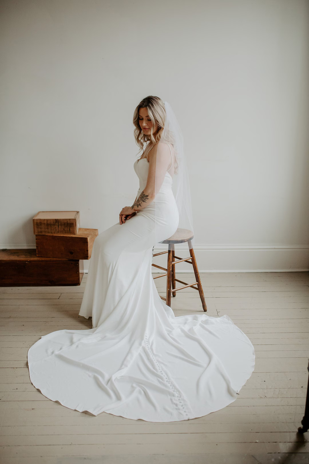 CLEARANCE SALE Fingertip Length Wedding Bridal Veil, 40 Long, Sale, Available in Light Ivory, Ivo... | Etsy (US)