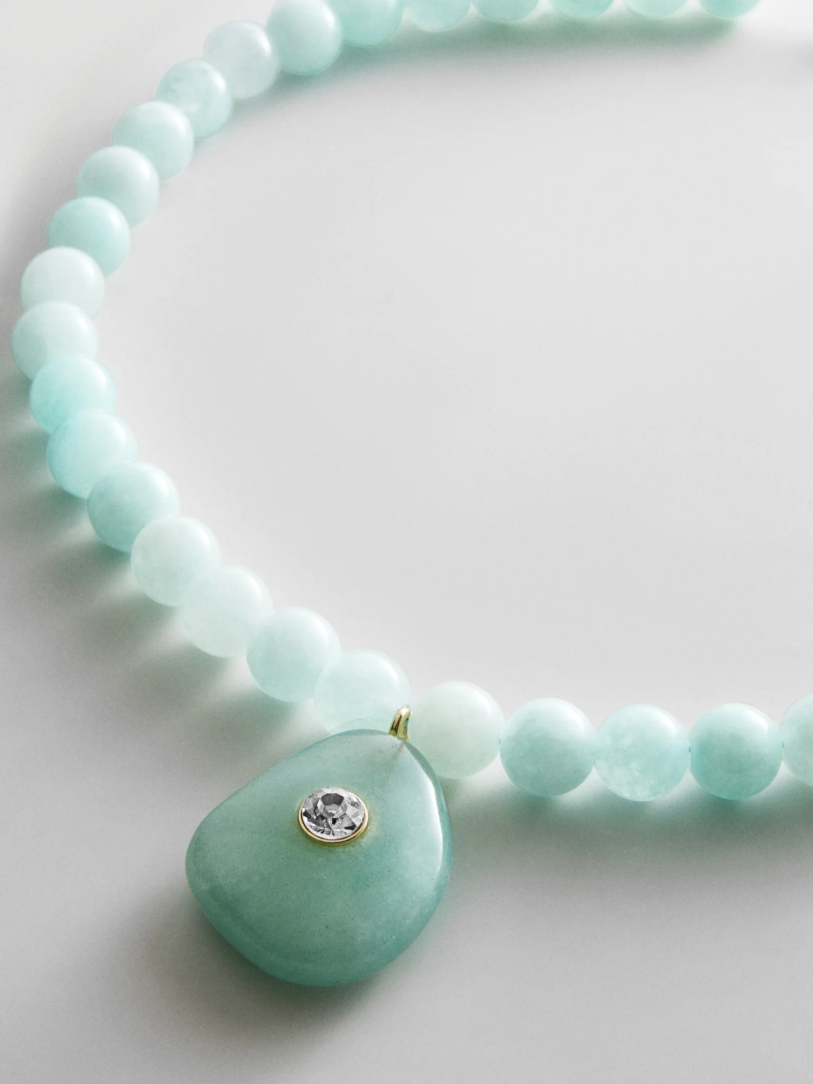 Jamie Semi-Precious Beaded Necklace - Light Turquoise/Jade | BaubleBar