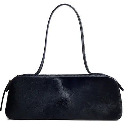 Khaite Simona Genuine Calf Hair Shoulder Bag in Eggplant at Nordstrom | Nordstrom