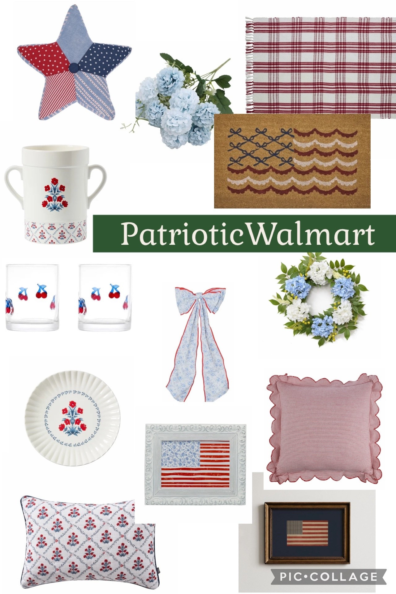 Patriotic decor at Walmart! 

July 4th summer red white blue wreaths pillows door Matt layering melamine dishes flag USA ribbon 

#LTKSaleAlert #LTKSeasonal #LTKHome