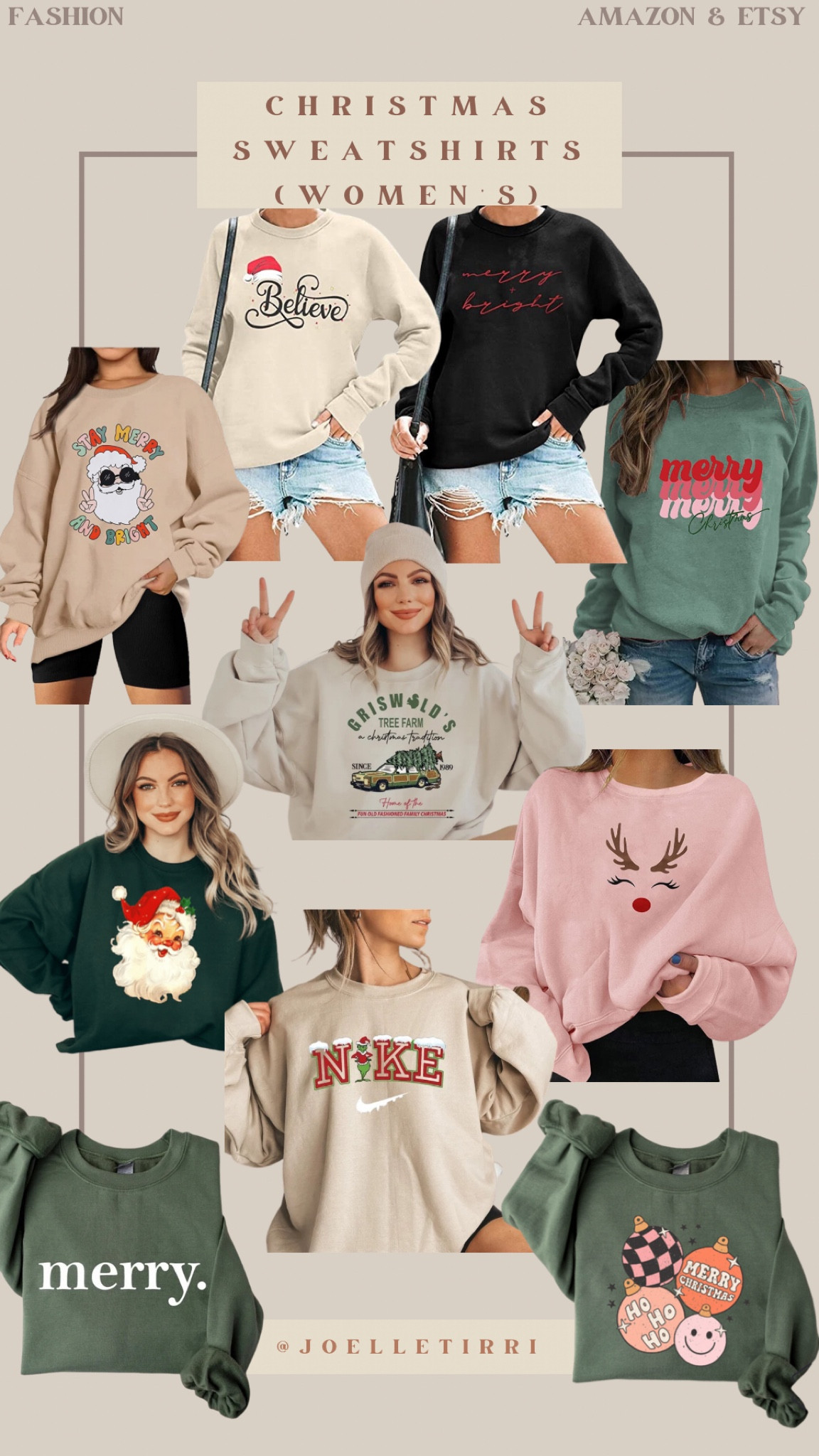 Christmas / Holiday women’s sweatshirts! All from Amazon or Etsy!

#christmasoutfit #christmassweatshirt #holidayoutfit #babyoutfit #swearshirt #etsy #amazon #prime 

