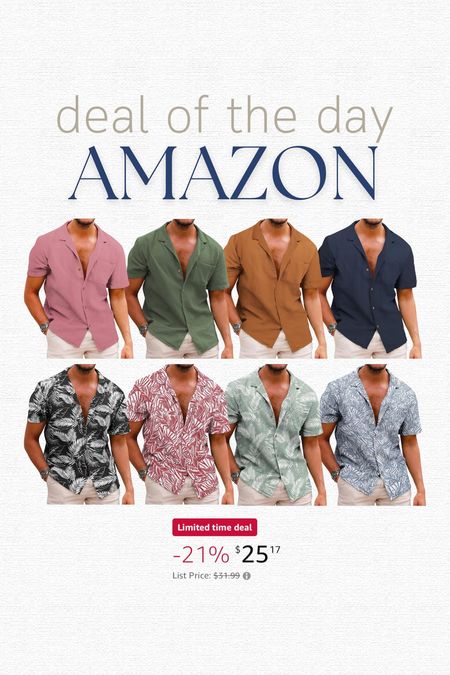 Men’s beach and summer shirts on deal of the day!