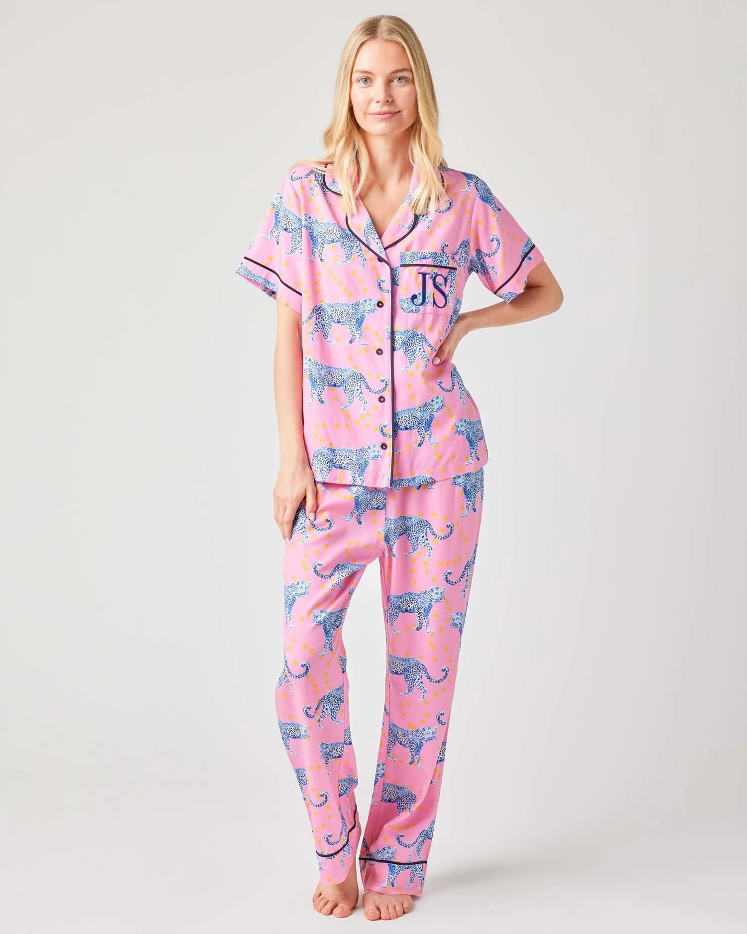 Cosmic Cheetah Pajama Pants Set | Colorful Prints, Wallpaper, Pajamas, Home Decor, & More | Katie Kime Inc