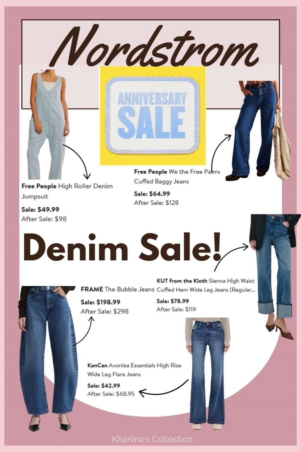 The Nordstrom Anniversary Sale 2025 is officially live, and the jean deals are too good to miss! I’ve rounded up top denim styles from Free People, KUT from the Kloth, and FRAME — plus several other top-rated brands all marked down for a limited time.

From high-rise flare jeans to classic straight legs, boyfriend fits, and elevated denim staples, this collage includes styles you’ll wear all year long — at sale prices you won’t see again for months.

🔔 Tap FOLLOW to shop along with me during the sale! I’ll be posting daily finds, restock alerts, and must-have pieces throughout the event, so you never miss a deal.

#NordstromAnniversarySale #NSale2025 #DenimDeals #LTKDenimFinds #FreePeopleJeans #KUTFromTheKloth #FRAMEJeans #NordstromFinds #LTKSaleAlert #NSaleMustHaves #LTKStyleGuide #JeansOnSale #EverydayStyle #SoftLifeStyle #FallWardrobeRefresh #LTKCurated #ClosetClassics #BestOfTheNSale #LTKFollowMe 

 #LTKSeasonal #LTKSaleAlert #LTKStyleTip
