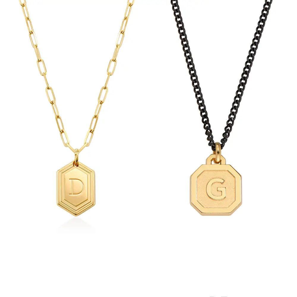 His & Hers Intial Necklaces in 18K Gold Vermeil | MYKA