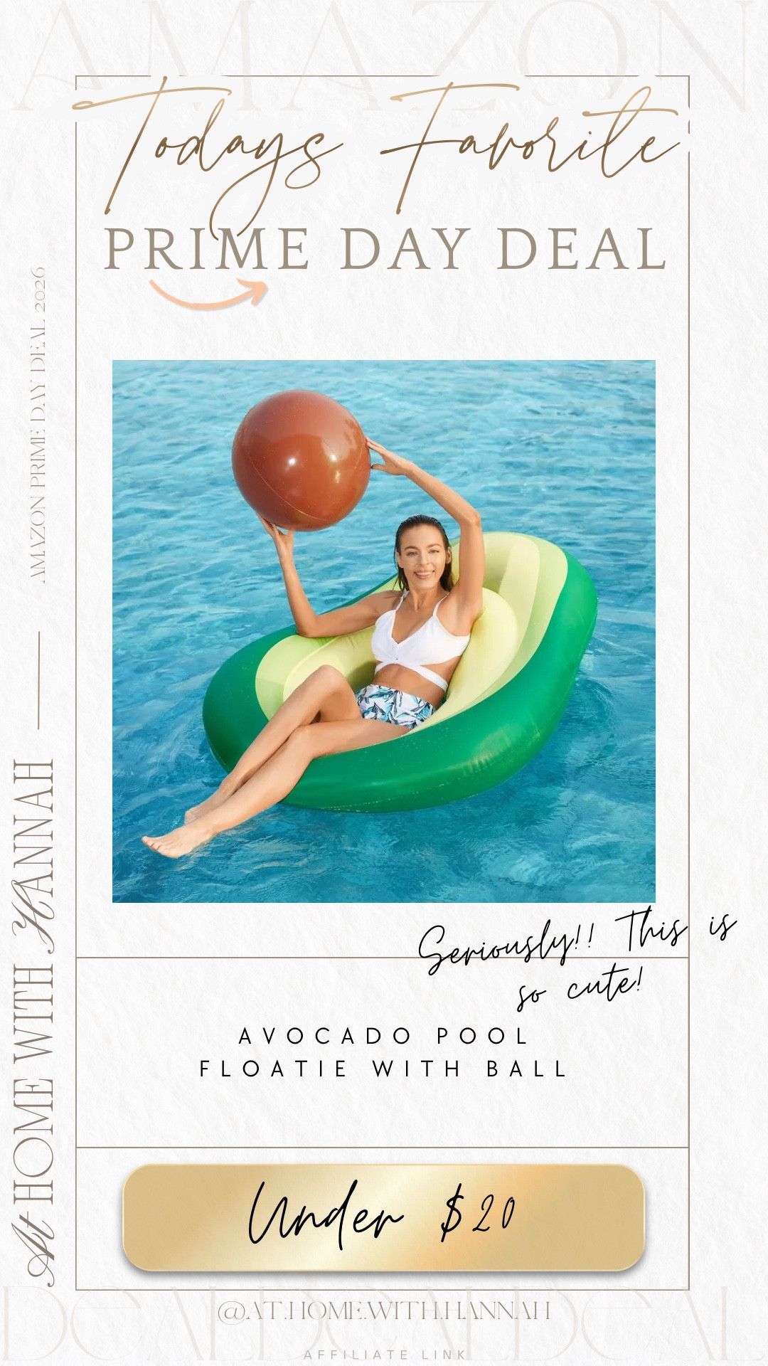 Prime Day pool deals • avocado pool float • summer pool finds

This avocado pool floatie is under $20, and seriously… this is so cute 🤍

It’s one of those fun summer finds that makes pool days feel a little more playful without spending a lot. Perfect for backyard pool days, lake weekends, summer parties, kids, teens, or anyone who loves a cute float.

If you’re shopping for: avocado pool float, Prime Day pool deals, Amazon pool finds, pool float under $20, summer pool accessories, backyard pool toys, lake day finds, pool party decor, cute pool float, summer Amazon finds.

I love deals like this because they’re affordable, fun, and actually make summer days feel more memorable. Such an easy add-to-cart if you’re stocking up for pool days, vacation, lake trips, or backyard weekends.

Everything is linked here 🤍

#PrimeDayDeals
#PoolFloat
#PoolFinds
#SummerFinds
#AmazonFinds
#OutdoorFinds

#LTKSaleAlert #LTKSeasonal