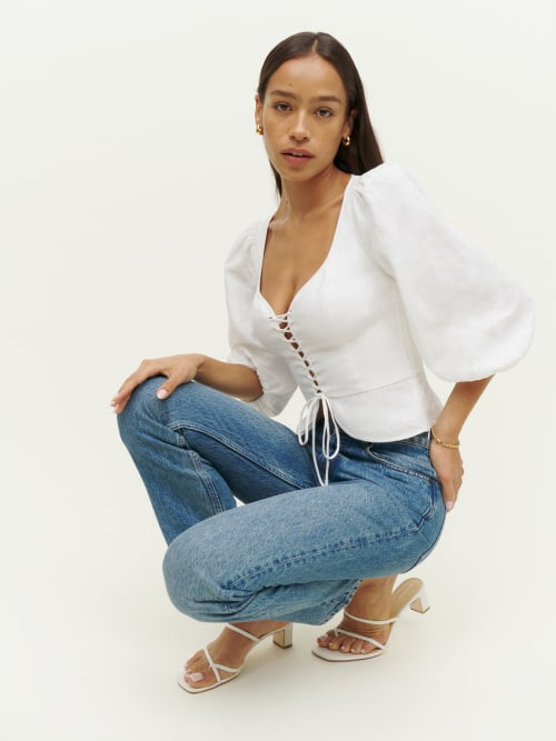 Barrett Linen Top | Reformation (Global)