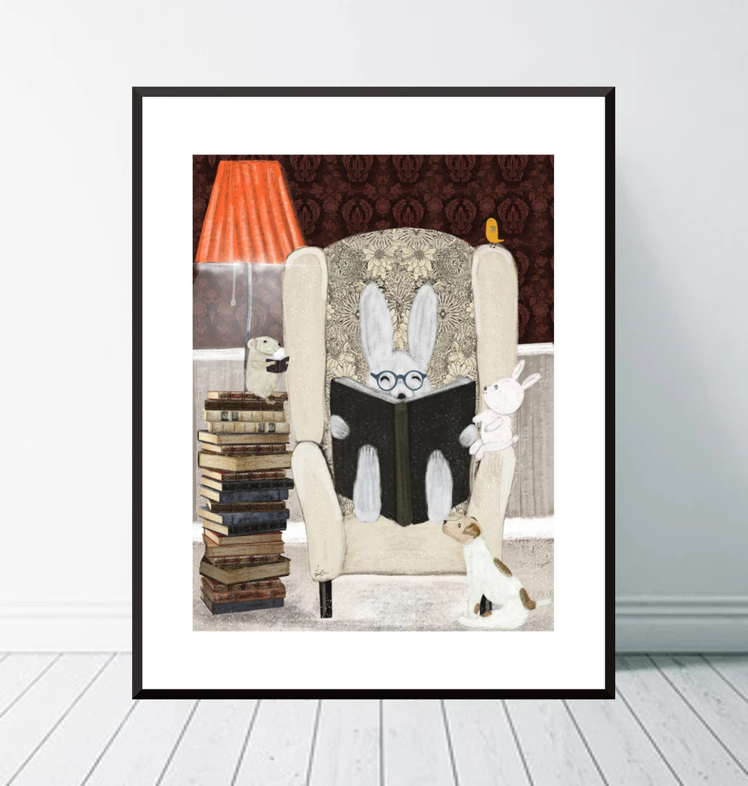 Reading Time. Nursery Wall Art, Baby Nursery Print, Neutral Nursery Art, Children's Wall Art, Cut... | Etsy (US)