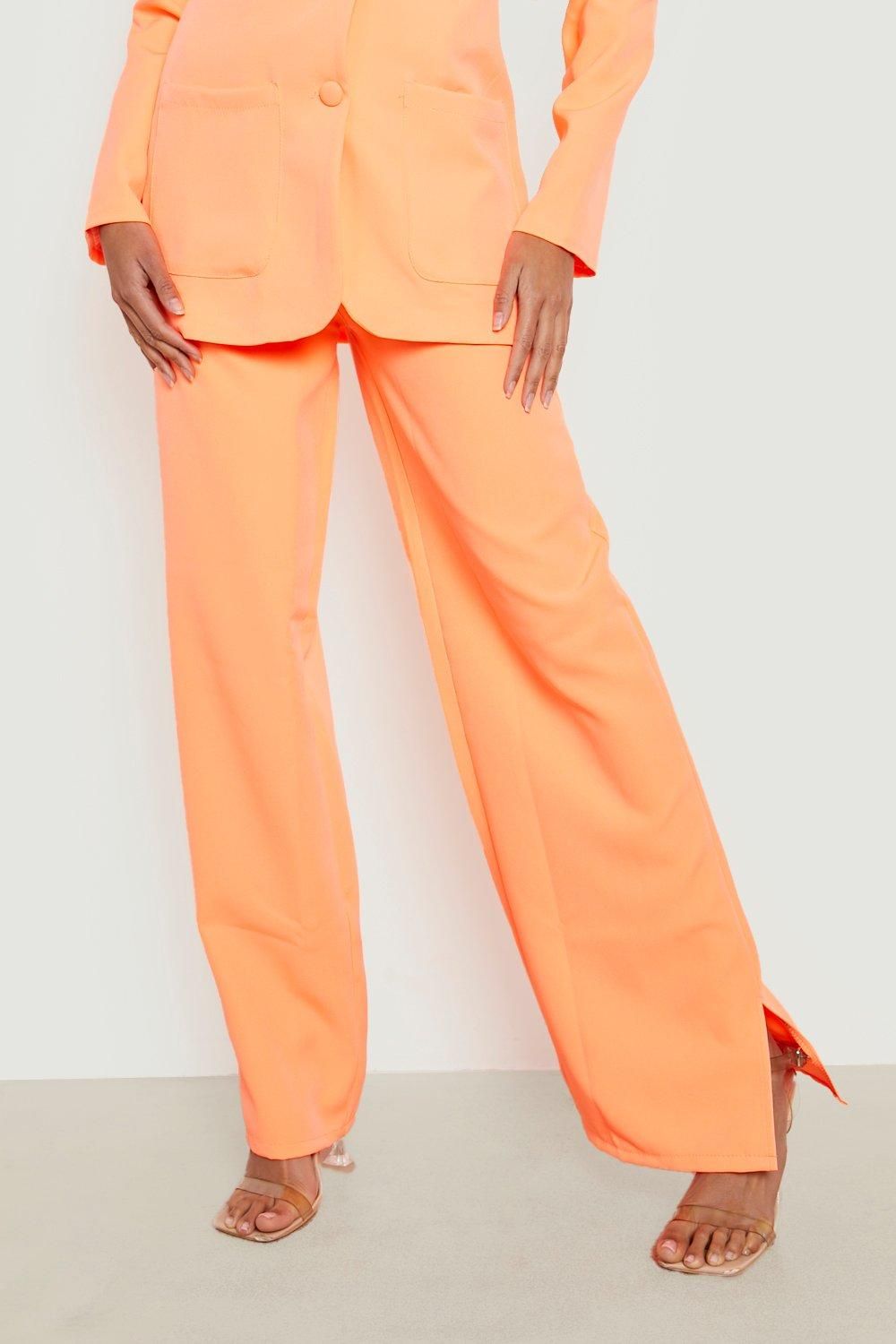 Neon Split Side Tailored Trousers | Boohoo.com (US & CA)