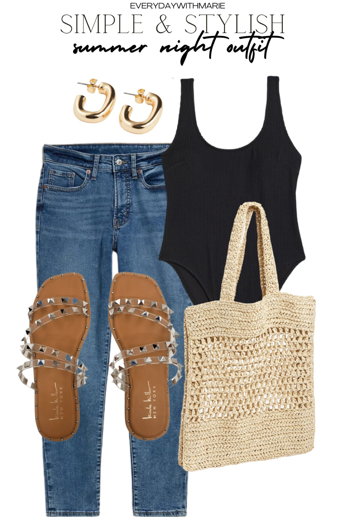 My favorite summer night outfit // perfect for warm weather and I love wearing my bathing suits as bodysuits. Such a stylish and casual outfit. 

#LTKswim #LTKunder50 #LTKstyletip