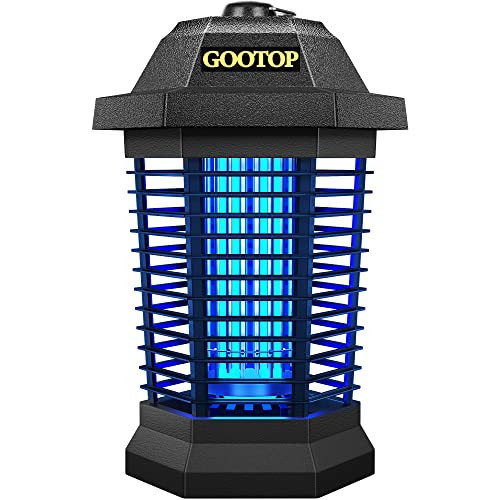 GOOTOP Bug Zapper Outdoor, Mosquito Zapper, 3 Prong Plug in Electric Fly Zapper, Mosquito Killer, Fly Traps, Flying Insects Zapper Indoor Outdoor 90-130V, 4200V, ABS Plastic Outer (Black) | Amazon (US)