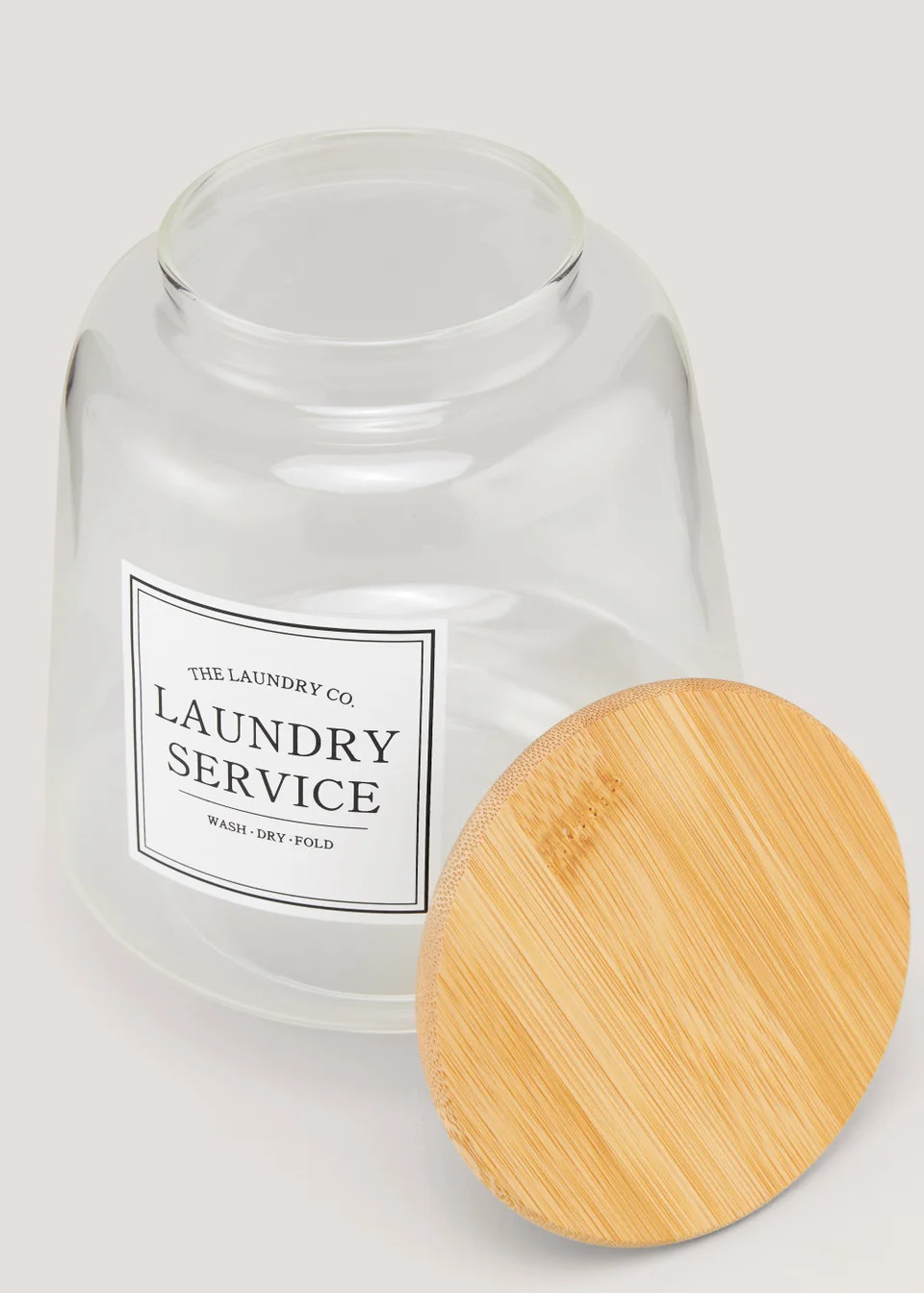 Large The Laundry Co Glass Jar (17cm x 15.5cm) | Matalan (UK)