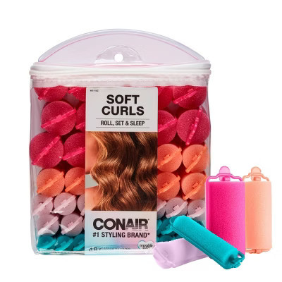 Conair Heatless Soft Curl Foam Rollers - Assorted Sizes & Colors - 48pcs | Target