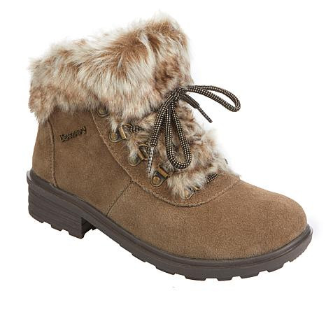 BEARPAW® Serenity Suede Faux Fur Boot with NeverWet™ | HSN