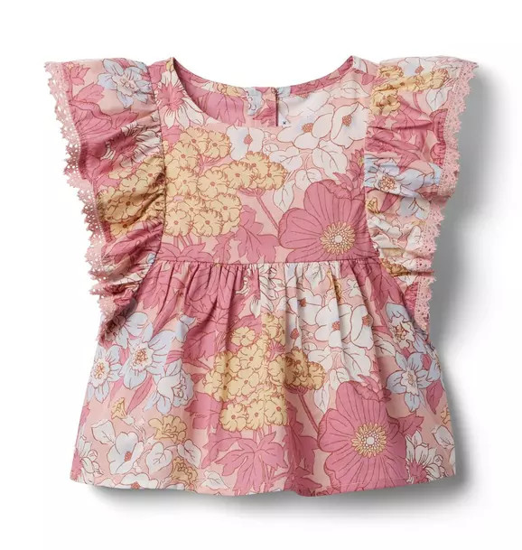 Floral Lace Trim Top | Janie and Jack