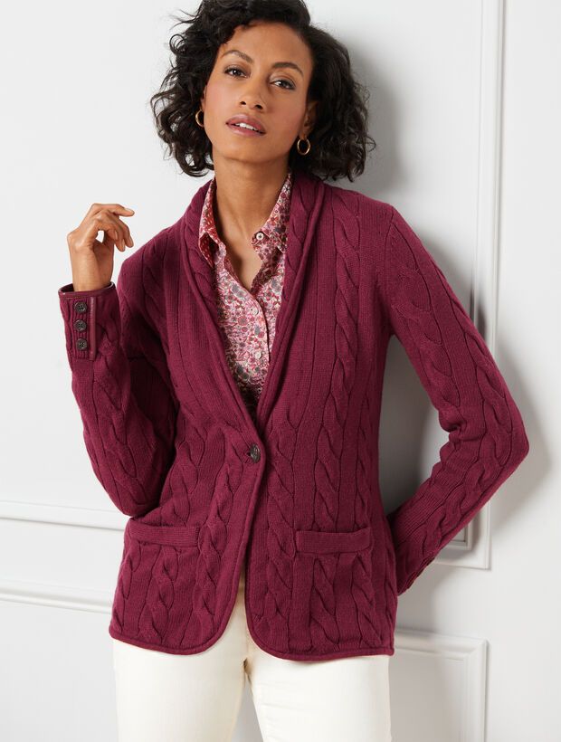 Ribbed Shawl Collar Blazer | Talbots