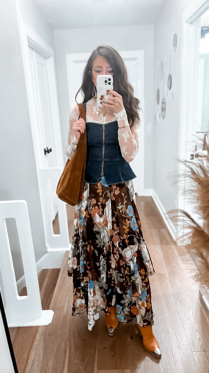 What I’m wearing as a 40 something y/o mom, for church on Sunday, as part of the worship team.  

To shop: c0mment SKIRT for DM or visit my @shop.ltk

#maxiskirt #chiffonskirt #denimvest #corsetvest #worshipleader #whatimwearing #stephstyle101 #cincycreators

#LTKOver40 #LTKStyleTip