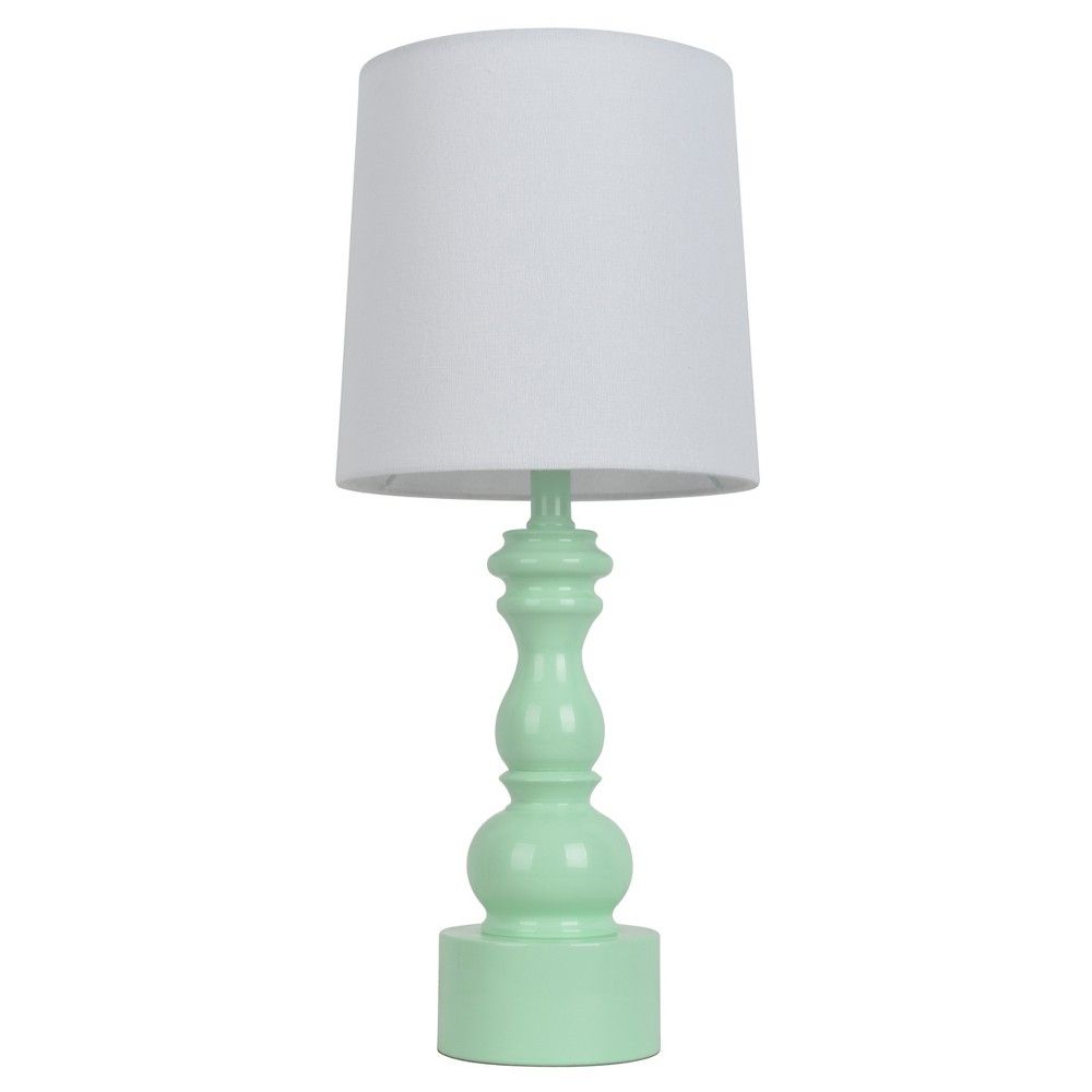 Mint & White Turned Table Lamp Touch Control (Includes CFL Bulb) - Pillowfort , Size: Includes Energy Efficient Light Bulb, Green | Target