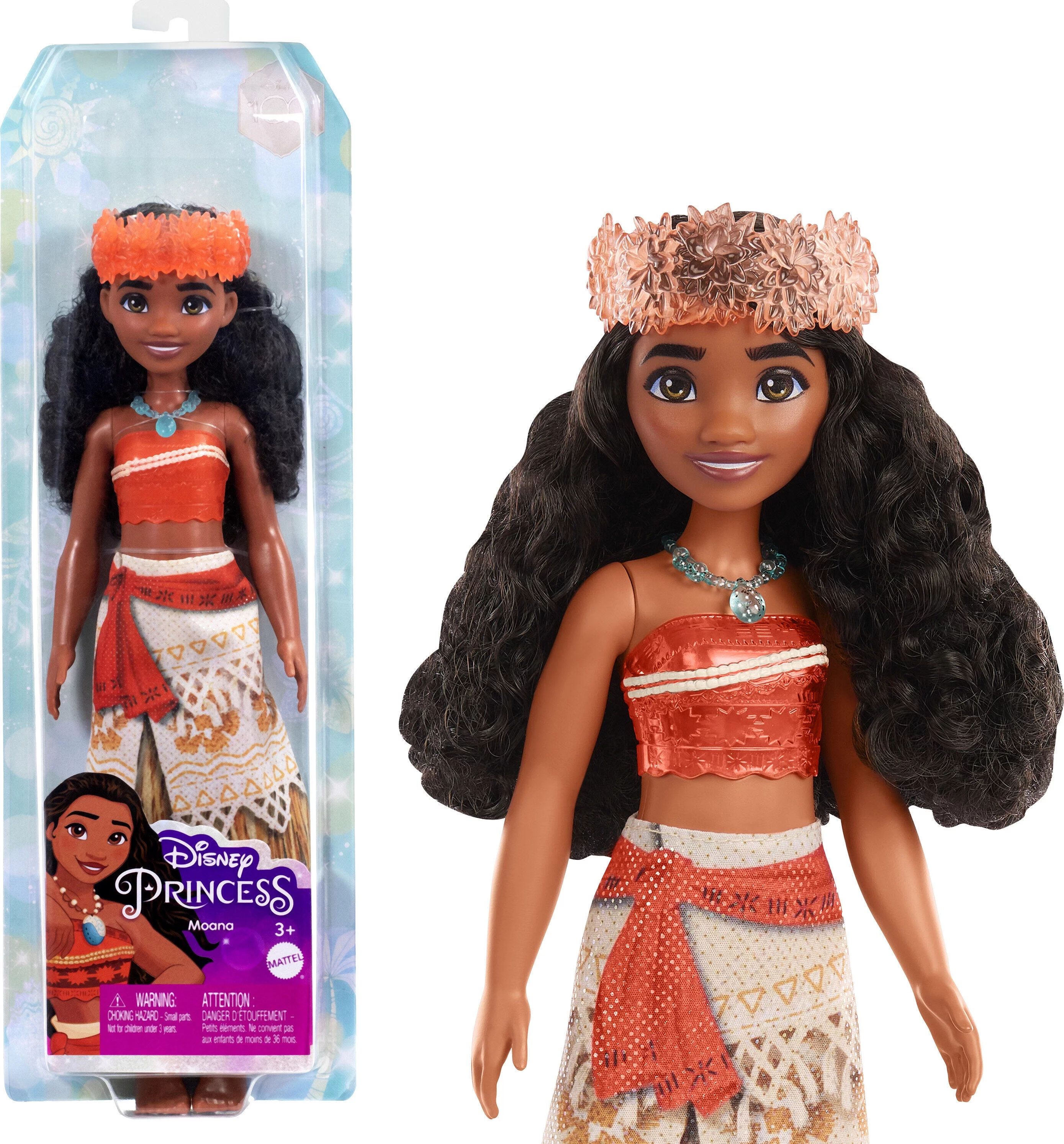 Disney Princess Moana Fashion Doll with Brown Hair, Brown Eyes & Hair Accessory, Sparkling Look -... | Walmart (US)