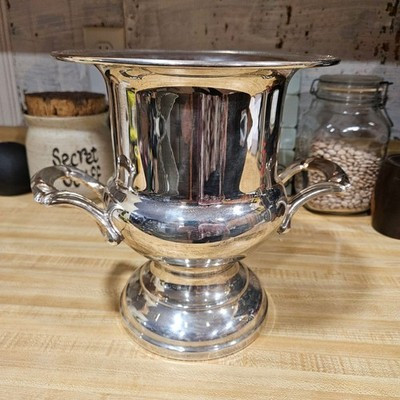 Oneida Silver-Plated Champagne Bucket Handles Elegant Beaded Edge Pedestal Base | eBay US