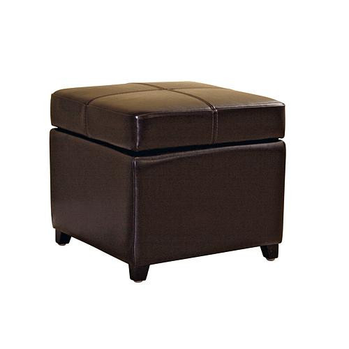 Baxton Studio Leather Storage Cube Ottoman - Brown | HSN