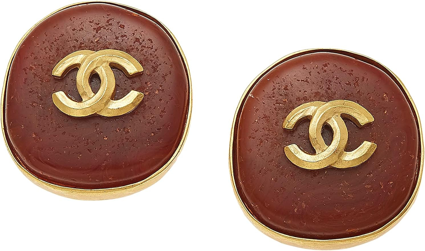 Amazon.com: Chanel, Pre-Loved Brown Stone 'CC' Earrings, Brown : Luxury Stores | Amazon (US)