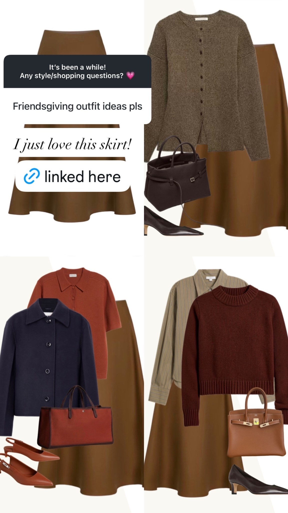 Some of my favorite fall pieces 🍂

#fallsweater
#falljacket
#longskirt
#layeredoutfit
#classicstyle