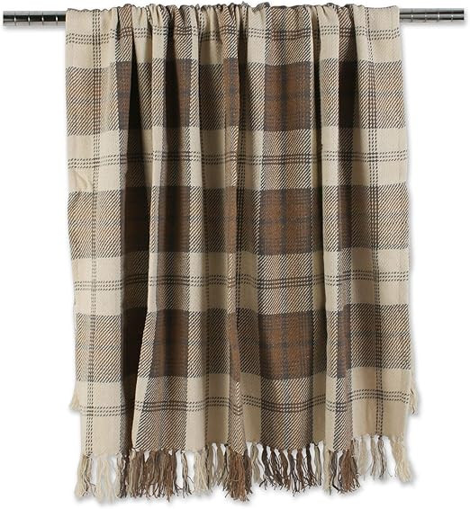 DII Farmhouse Woven Throw, 50x60 with 3" Fringe, Stone, 1 Piece | Amazon (US)
