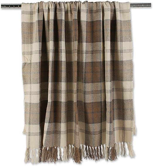 DII Farmhouse Woven Throw, 50x60 with 3" Fringe, Stone, 1 Piece | Amazon (US)