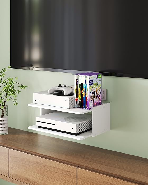 Floating Under TV Game Shelf Stand for Xbox Series S/X, Projector/Router/Entertainment Center, Pr... | Amazon (US)