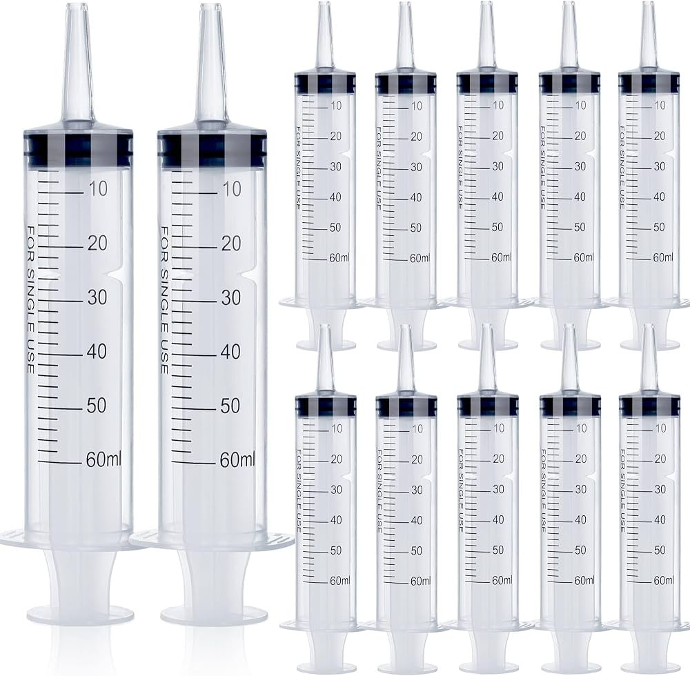 12Pack 60ml Syringe for Liquid - Large Plastic Syringes Without Needle for Food Thick Liquids and... | Amazon (US)