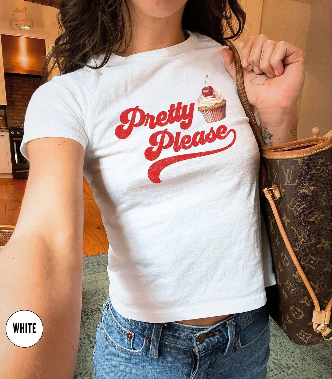 Retro Cute Babytee, Cherries Baby Tee, Groovy Text, Cherry Babyt Aesthetic, Slogan Y2k Graphic Sh... | Etsy (US)