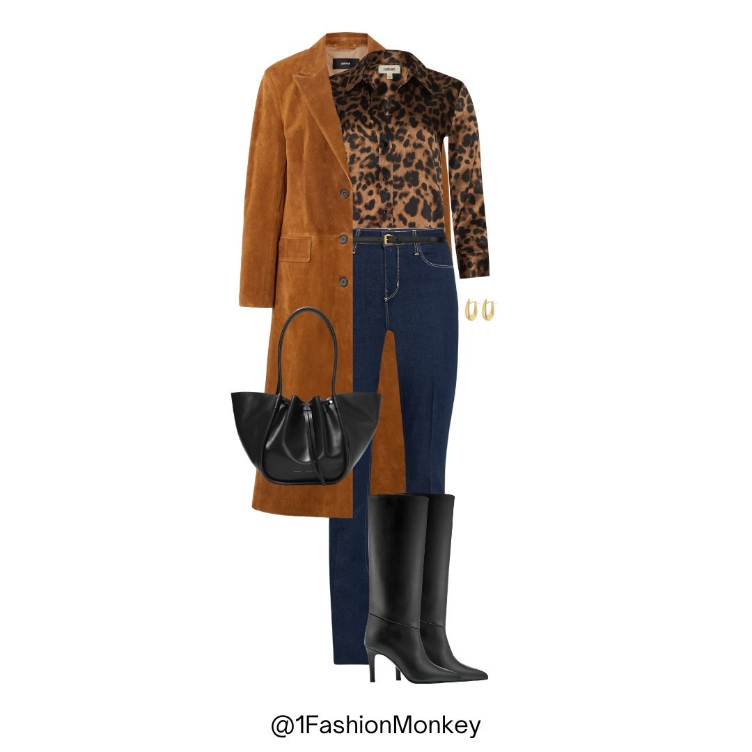 #womensfashion #fashion #fashioninspo #fashionfits #fashionlooks #getstyled #getthelook #shopthelook #shopmylook #luxuryfashion #designerclothes #clothesshopping #womensclothes #dailylooks #ltk #ltkfashion #shopltk #ootd #dailyoutfits #whattowear #outﬁtideas
Skinny jeans, suede coat, leopard, print blouse, knee-high boots L’agence 

#LTKStyleTip #LTKShoeCrush #LTKItBag