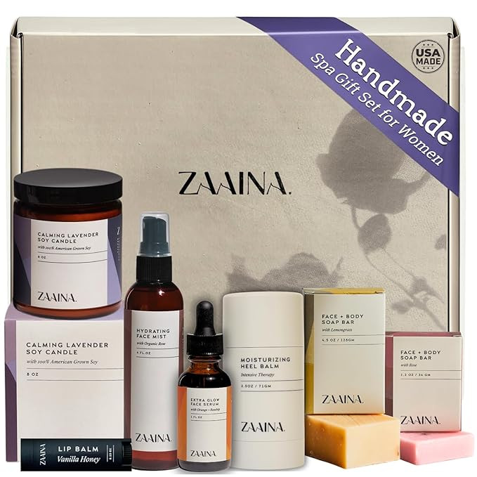 ZAAINA Spa Gift Set for Her - Mother's Day Gifts for Mom, USA Made Luxury Self Care Spa Box, Pamp... | Amazon (US)