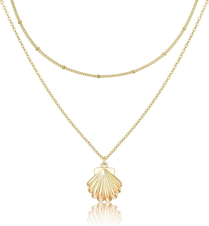 Ava Riley Necklace for Women, 14K Gold-Plated Dainty Choker, Silver Layered Necklaces for Women, ... | Amazon (US)