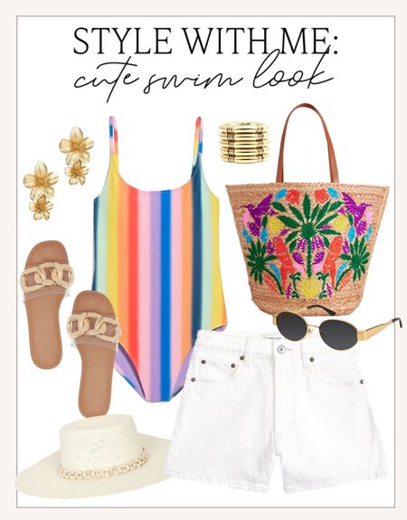 Colorful and fun swim look! Perfect beach day outfit!

#swimstyle

Colorful striped one piece swimsuit. Colorful embroidered beach bag. White denim shorts. Colorful beach style. Affordable swim style. Beach day outfit idea. Pool day look.  

#LTKswim #LTKSeasonal #LTKfindsunder100