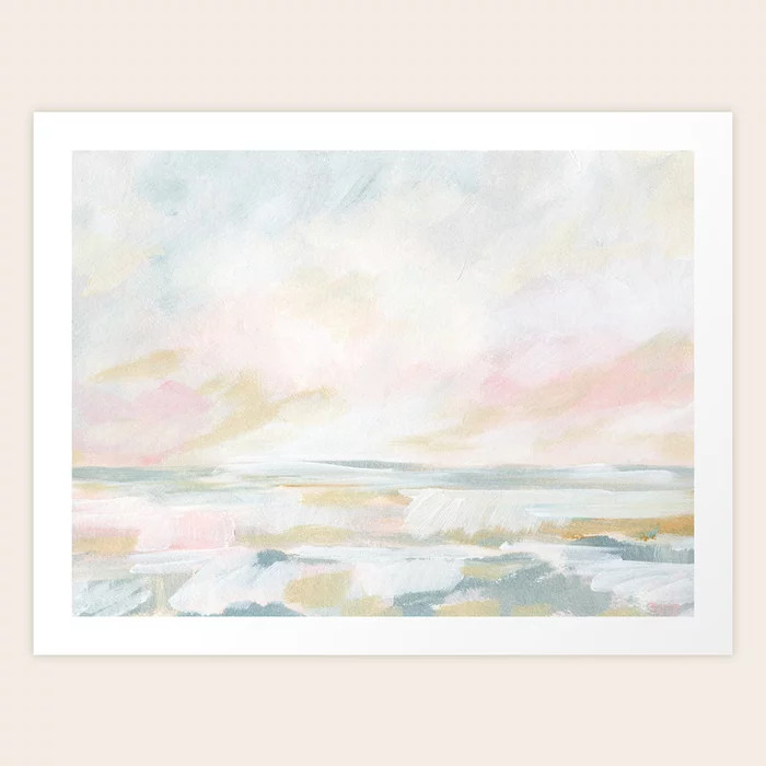 Golden Hour - Pastel Seascape Art Print by KristenLacziArt | Society6